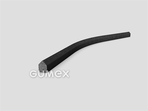 Mikroporézní profil tvarový, 8x6mm, hustota 500kg/m3, EPDM, -30°C/+80°C, černý